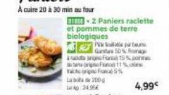 BESSE-2 Paniers raclette et pommes de terre biologiques  Top Fun 5%  200  Lab 10:40 24.95€  P  Guntars 50% Fromage ang Fan 15% po 11%  4,99€ 