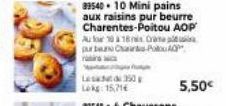 Les 150g Lokg: 15,716  39540 10 Mini pains aux raisins pur beurre Charentes-Poitou AOP Au for 1018s Ca pur De Charts P 