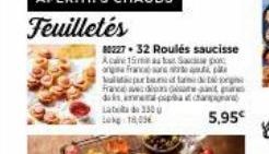 80227 32 Roulés saucisse Acaine 15m att Spo angina franca son  dirbant tamb France as dipus desment p disamp  La  330  Lk 18,036  5,95€ 