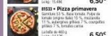 81533 Pizza primavera  Qire 53 % Be  11% a  pis7% des case  Labela 400g  25% d  7% a 