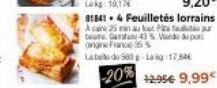 9,20€  318414 Feuilletés lorrains Acaine 25 min au beur biure Garand p Origine France 3  Label 500g-Lag 17,846 