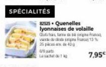 SPÉCIALITÉS  68 Lesach de k  82525. Quenelles lyonnaises de volaille (Ginthe farette orages Fruscil  vase de dar 13% 25400  7,95€ 