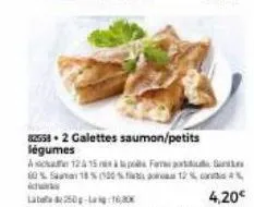 chak  lab 250g-la 16,30  825582 galettes saumon/petits légumes  a12415&pe fami po  auta 18 % 100 %  12% 4%  4,20€ 