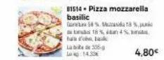to tak  lab335 la 14.30  81514. pizza mozzarella  basilic  58% mada%  18%a4%  4,80€ 