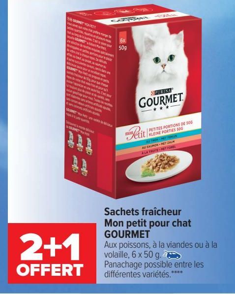 Sachets fraicheur Mon petit pour chat GOURMET 