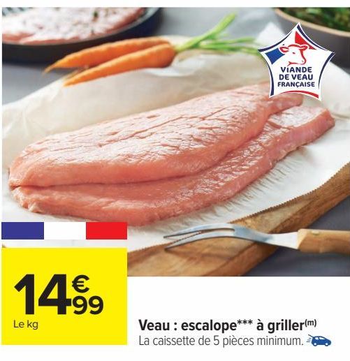 Veau : escalope à griller 