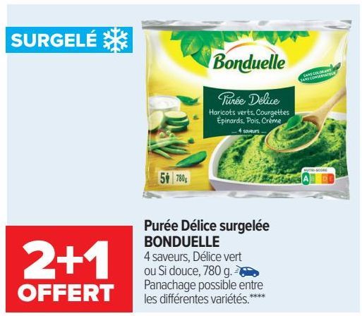 Purée Délice surgelée BONDUELLE 