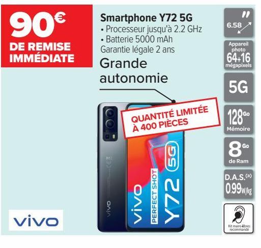 Smartphone Y72 5G