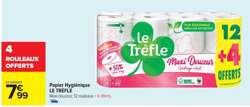 Papier Hygiénique LE TREFLE 