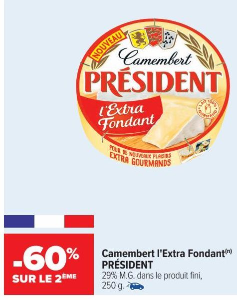 Camembert l'Extra Fondant PRESIDENT 