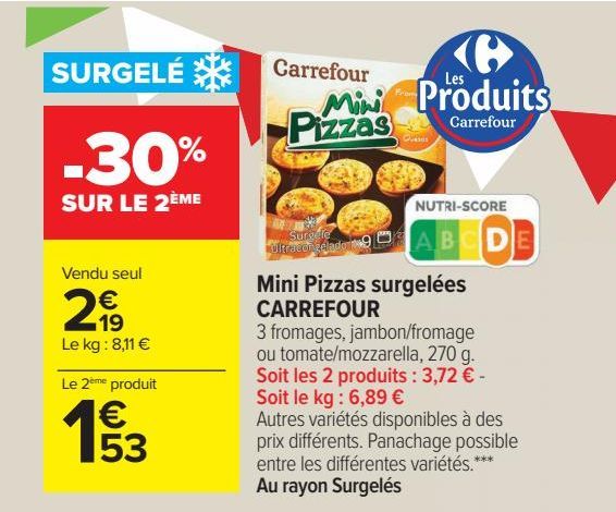 Mini Pizza surgelées CARREFOUR 