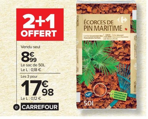 Ecorces de pin Maritime  CARREFOUR 