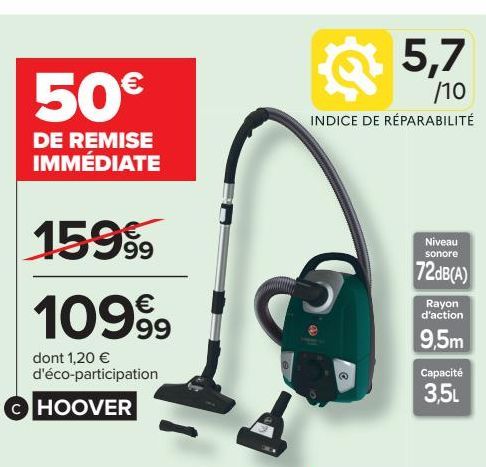 Aspirateur traineur avec sac 