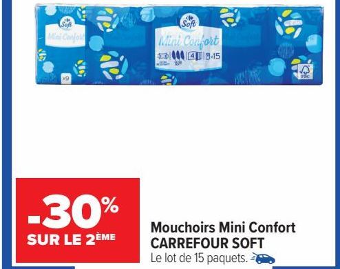 Mouchoirs Mini Confort CARREFOUR SOFT 