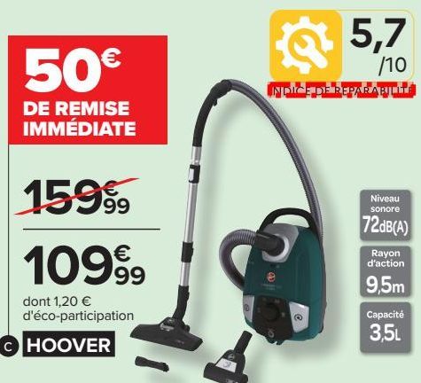 Aspirateur traineau avec sac  