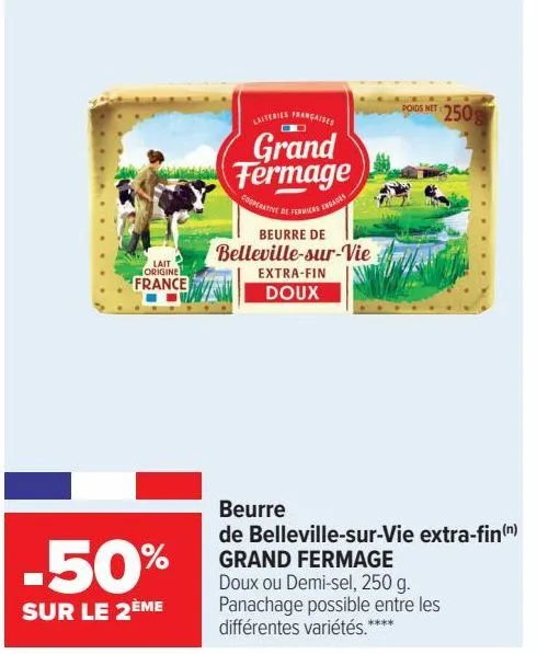 beurre de belleville-sur-vie extra-fin grand fermage 