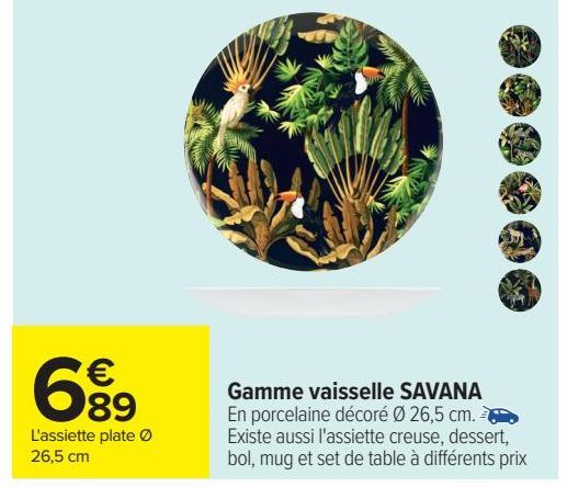 Gamme vaisselle SAVANA 