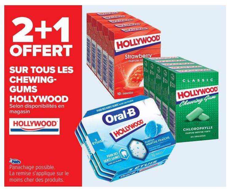 SUR TOUS LES CHEWING-GUMS HOLLYOOS