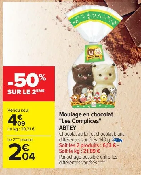 moulage en chocolat "les complices'" abtey 