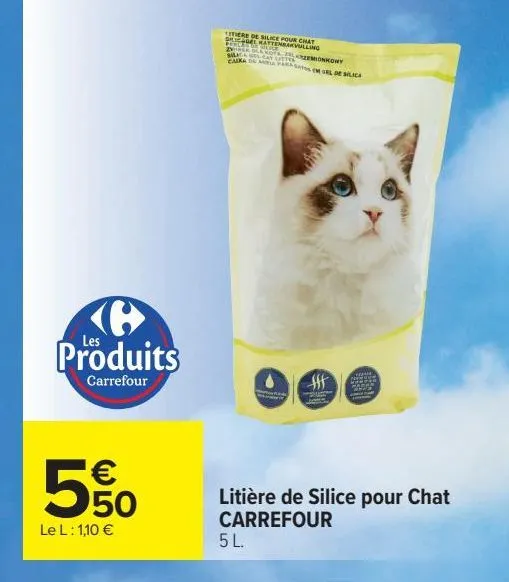 litière de silice pour chat carrefour 