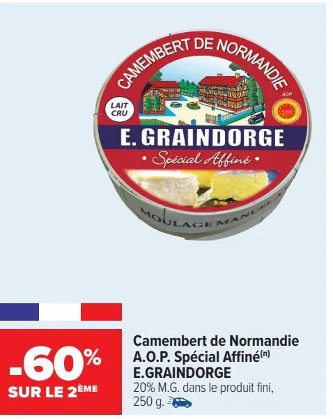 camembert de normandie a.o.p. spécial affiné e.graindorge 