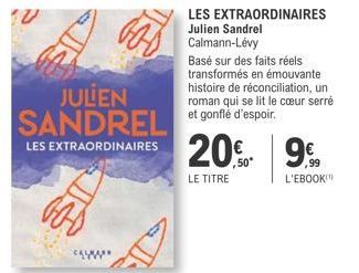 JULIEN SANDREL  LES EXTRAORDINAIRES  13  BOD  LES EXTRAORDINAIRES Julien Sandrel Calmann-Lévy  Basé sur des faits réels transformés en émouvante histoire de réconciliation, un roman qui se lit le cœur