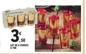 OUD 3.0  ,50  LOT DE 6 VERRES À THE 