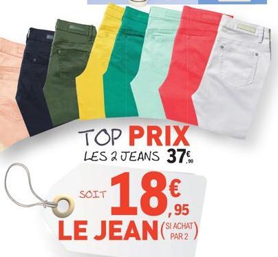 TOP PRIX  LES 2 JEANS 37%  SI ACHAT PAR 2 