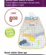 L'UNITE  6050  baby Calin  Bavoir tablier 2ème age  CESTMY 