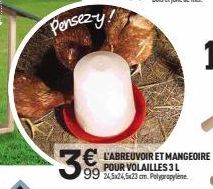 Pensezy!  3€  L'ABREUVOIR ET MANGEOIRE POUR VOLAILLES 3L 99 245x24,5x23 cm. Polypropylene 