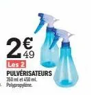 2€  149 les 2  pulvérisateurs  350ml et 450 ml polypropylene 