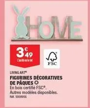 home  349  cutlurbor  living art  figurines décoratives de pâques o  en bois certifié fsc®. autres modèles disponibles. r5008056  fsc 