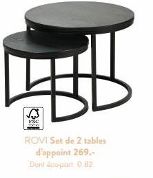 FSC we  ROVI Set de 2 tables d'appoint 269.-Dont éco-part. 0.82 