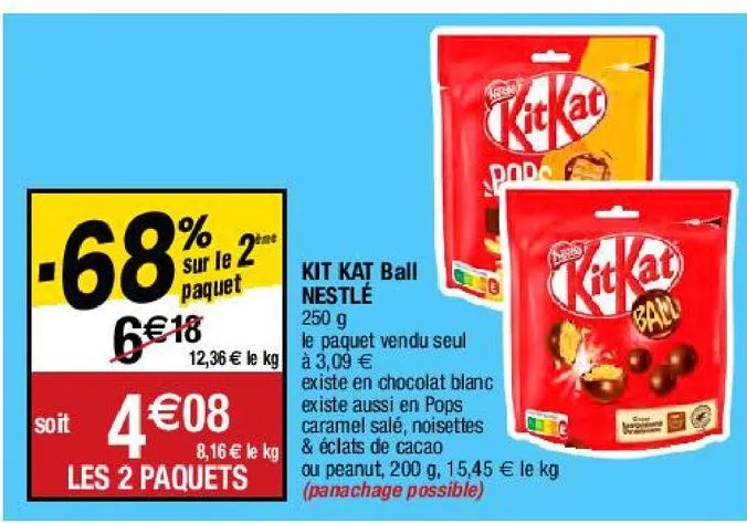 chocolats kit kat