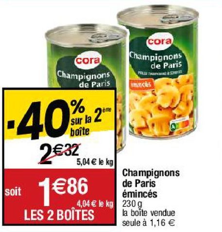 champignons de Paris Cora