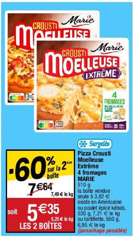 pizza aux quatre fromages Marie