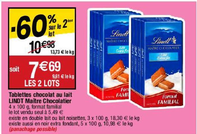 chocolat au lait Lindt