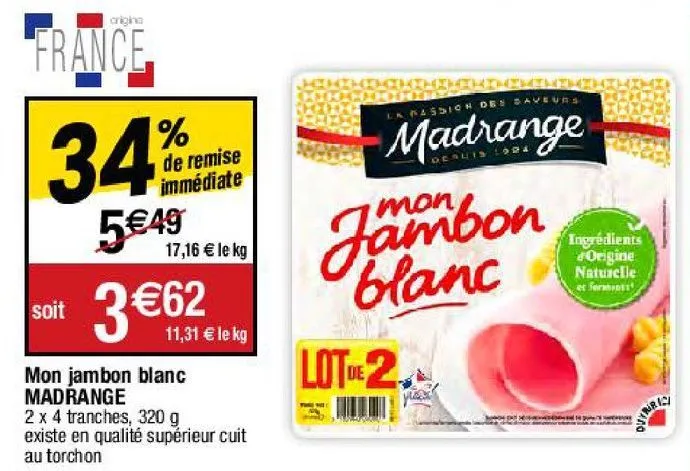 jambon blanc madrange