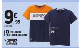 ,95  L'UNITÉ  3 TEE-SHIRT FANTAISIE HOMME  AIRNES 