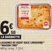 50  LA BARQUETTE  Mon 1  "MAISON TINO" 900 g. Le kg: 7,22 € 