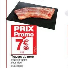 travers de porc promo