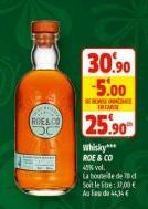 MEA  ROEA.CO  30.90 -5.00  INCAR  25.90  BE  Whisky***  ROE & CO  45% vol.  La bounded  Soit le Stre: 31,00 € Au de 44,34€ 