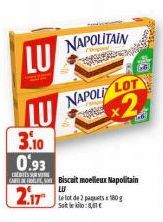 C  LU  LU  3.10  0.93  NAPOLITAIN  GARLES Biscuit moelleux Napolitain  LU  2.172 pages 180  NAPOLI LOT  2 