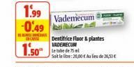 1.99  -0.49  CAS  1.50  Vademecum  Dentifrice Fluor & plantes VADEMECUM 