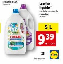 FORMIL  Lessive liquide™**  Au choix: tout textile ou couleur  5L  23  P+T-S11/2023  -  LIDE 