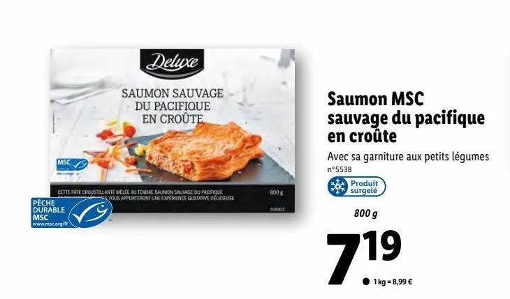 saumon msc sauvage du pacifique en croute