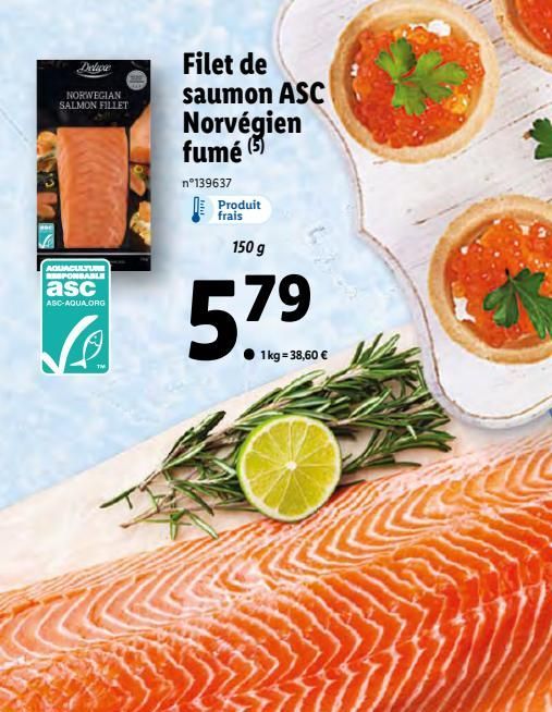 Filet de saumon ASC Norvegien fume