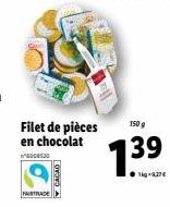 Filet de pièces en chocolat 600830  FAIRTRADE  ✓ CACAO  1.3³ 