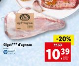 Gigot d'agneau offre à 10,39€ sur Lidl