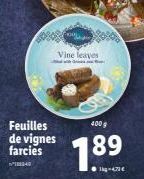 Feuilles  de vignes farcies  4  Vine leaves  400g  189  1-470€ 